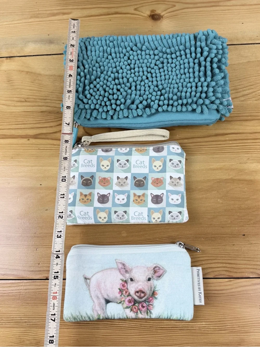 Zippered Bags Set of Three  Cats Piglet Yoobi Makeup Travel Organizer